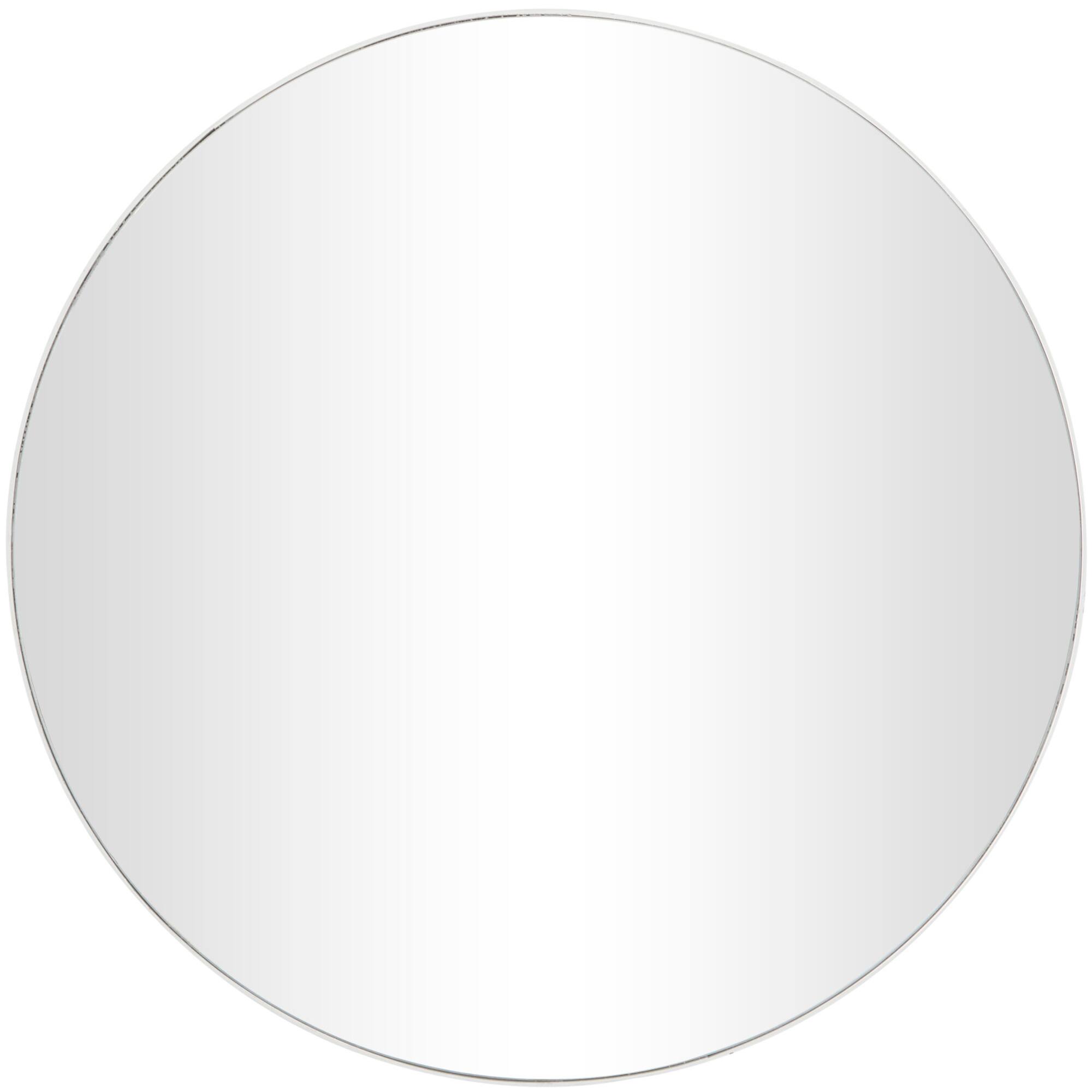 White Wood Thin Framed Wall Mirror 36" x 1" x 36"